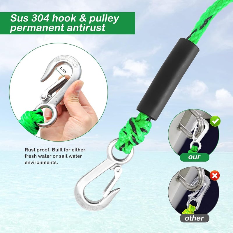 Jranter Watersports Heavy Duty Tow Harness with D Rings,Boat Tow Harness for Towing Towable Tube, Water Ski, Wakeboard - Image 3